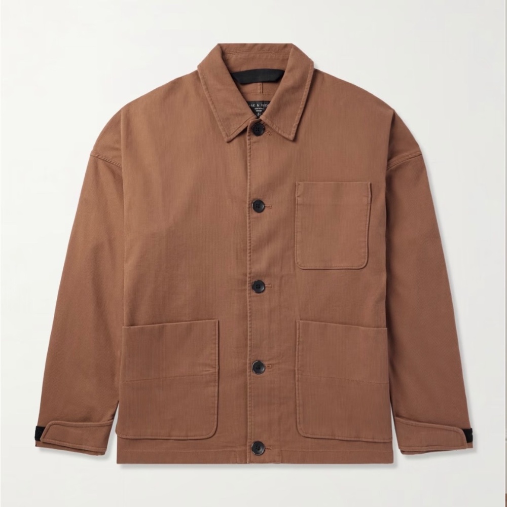 RAG & BONE Mercer Corduroy Barn Jacket Chocolate SZ L - Picture 2 of 16